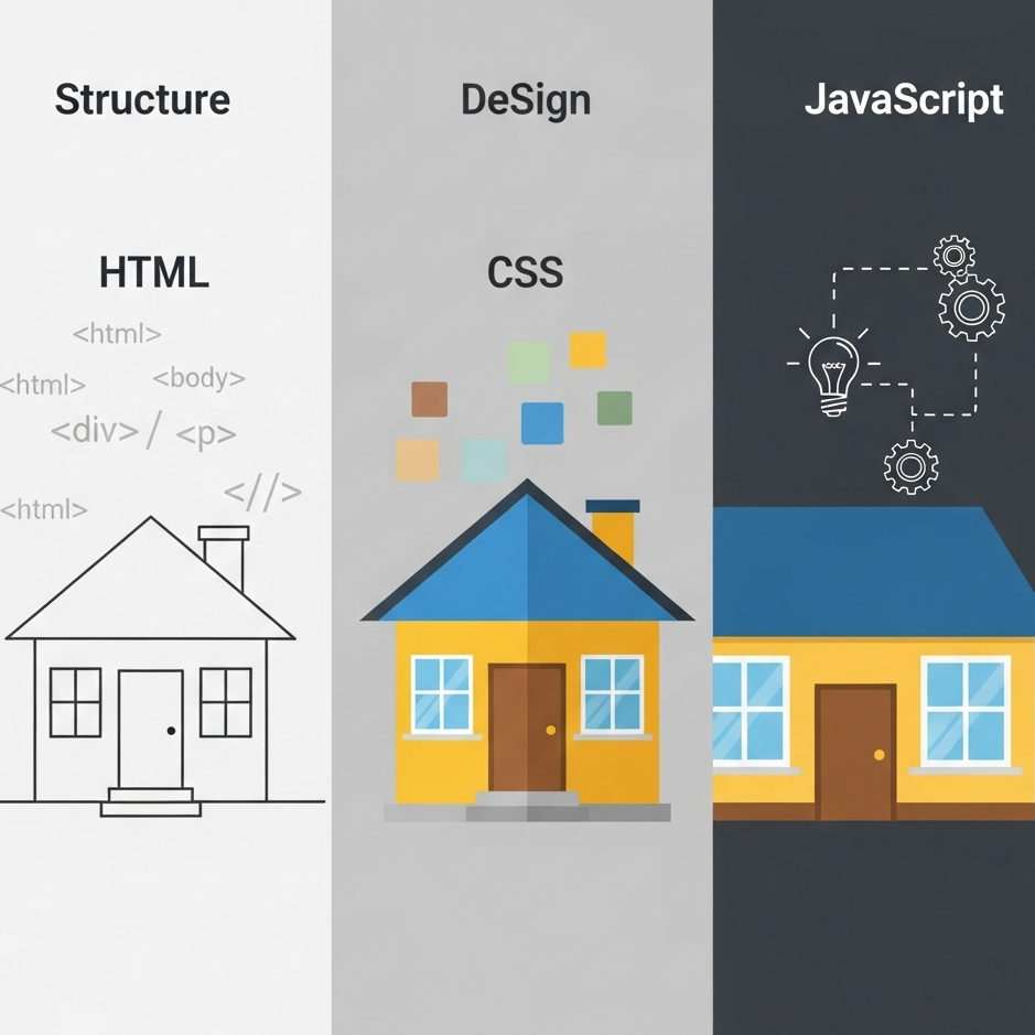 Web Development Fundamentals for Beginners: Understanding Websites with the House-Building Analogy